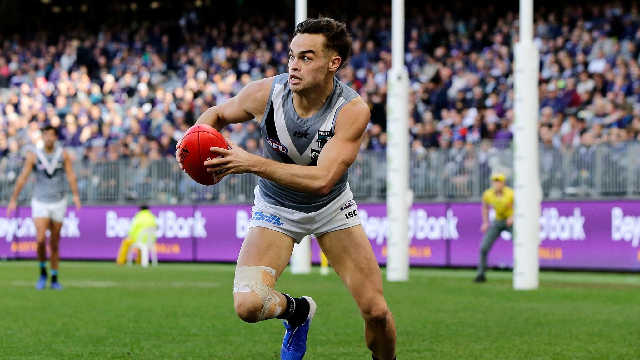 Karl Amon 13.8.jpg Karl Amon has grabbed his opportunities this year - AFL,Port Adelaide Power,Karl Amon,Riley Bonner,Kane Farrell,Contracts,Tag-Trade